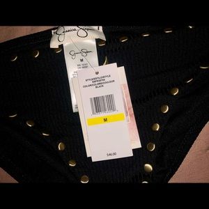 Jessica Simpson Ribbed Studded Hipster Bikini Swim Bottom